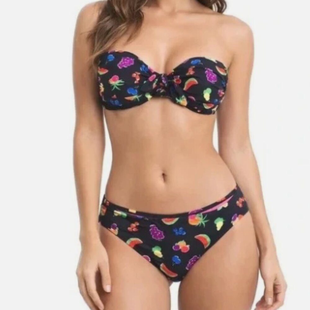 Kate Spade Fruits Bandeau Bikini Top & High Cut Bottom Swimsuit Set NWT Sz SP